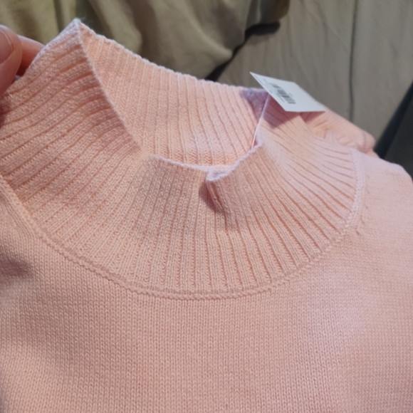 NWT Old Navy Women's 2x Light Pink Sweater with Ribbed Mock Turtle Neck - Picture 6 of 9